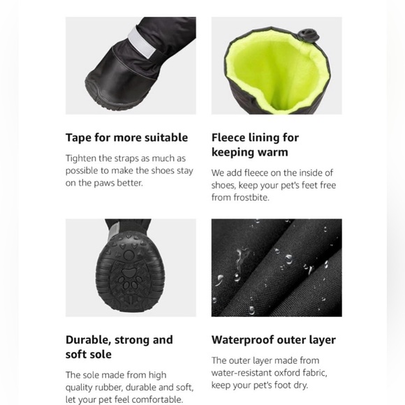 🆕Dog Winter Boots — Black and Gray Protective Paw Boots - Picture 5 of 16